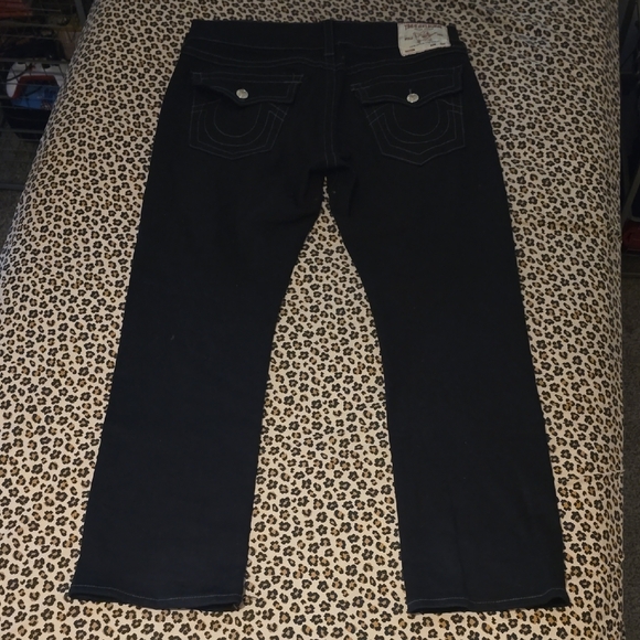True Religion Ricky Big T Men's Black Relaxed Straight Jeans - Size 36 - Picture 2 of 5